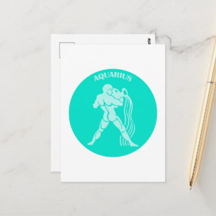 Aquarius, Sternzeichen, Horoskop, Astrologie Postkarte