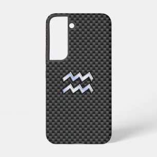 Aquarius-Sternzeichen im Carbonfaser-Stil Samsung Galaxy Hülle
