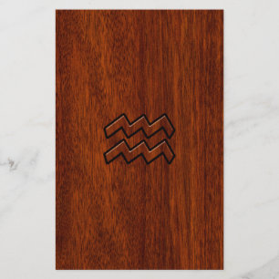 Aquarius-Sternzeichen Mahagoni-Stil Flyer