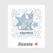 Aquarius-Sternzeichen Sphynx-Katze Different Purpo Aufkleber (Blatt)