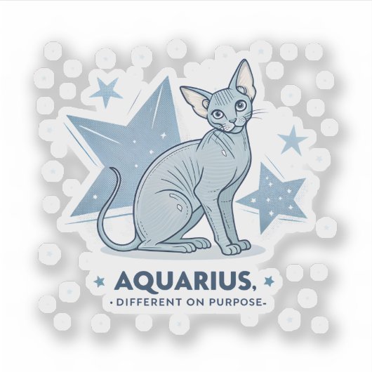 Aquarius-Sternzeichen Sphynx-Katze Different Purpo Aufkleber (Vorderseite)