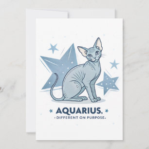 Aquarius-Sternzeichen Sphynx-Katze Different Purpo Feiertagskarte