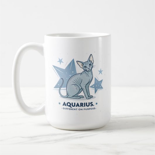 Aquarius-Sternzeichen Sphynx-Katze Different Purpo Kaffeetasse (Links)