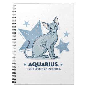 Aquarius-Sternzeichen Sphynx-Katze Different Purpo Notizblock