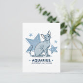 Aquarius-Sternzeichen Sphynx-Katze Different Purpo Postkarte (Stehend Vorderseite)