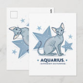 Aquarius-Sternzeichen Sphynx-Katze Different Purpo Postkarte (Vorne/Hinten)