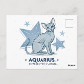 Aquarius-Sternzeichen Sphynx-Katze Different Purpo Postkarte (Rückseite)
