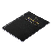 Aquarius-Sternzeichen-Spiralblock -Faux-Leder-Opti Notizblock (Linke Seite)