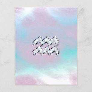 Aquarius-Sternzeichen-Symbol auf Perlmutt-Nacre Flyer