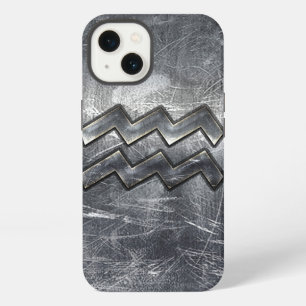 Aquarius-Sternzeichen-Symbol bedruckt mit silberne iPhone 13 Hülle