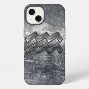 Aquarius-Sternzeichen-Symbol bedruckter silberner iPhone Hülle