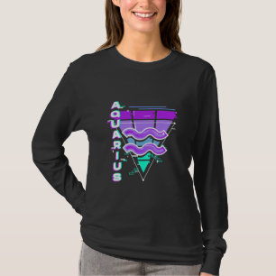 Aquarius-Sternzeichen Vaporwave-Ästhetik 80er 90er T-Shirt