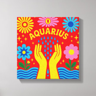 Aquarius-Sternzeichen-Wandkunst Leinwanddruck – Bu