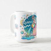 Aquarius Sternzeichen Wassermann Astrologie Kaffeetasse (Vorderseite Links)