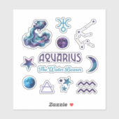Aquarius-Sternzeichens-Sticker-Sammlung Aufkleber (Blatt)