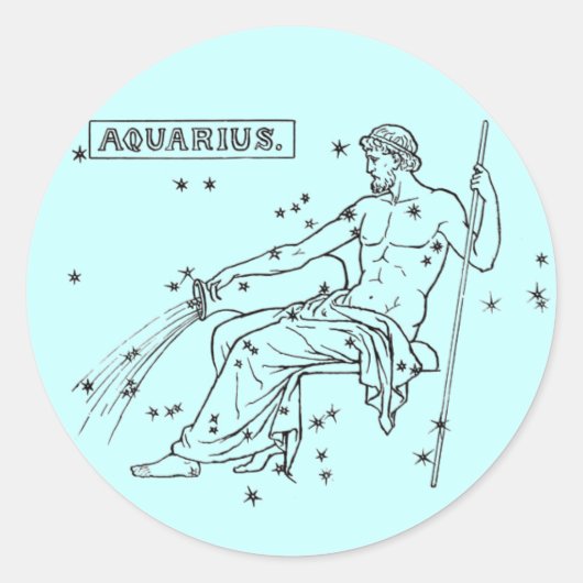 Aquarius Stickr Runder Aufkleber (Vorderseite)