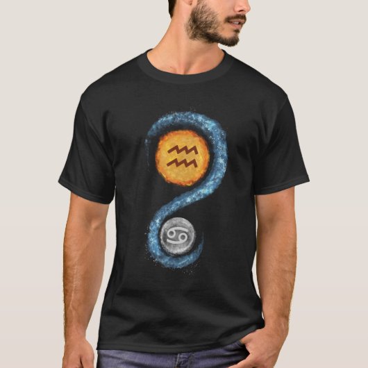 Aquarius Sun Cancer Moon Zodiac Sign T - Shirt (Vorderseite)