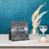 Aquarius Symbol Grunge Beändigter Silber Steel Fotoplatte (InSitu)