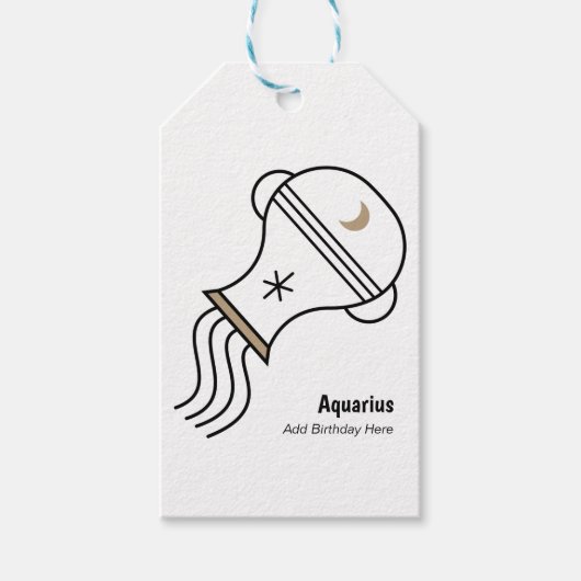 Aquarius the water bearer personalized party favor geschenkanhänger (Vorderseite)