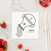 Aquarius the water bearer personalized party favor serviette (Beispiel)