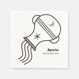 Aquarius the water bearer personalized party favor serviette