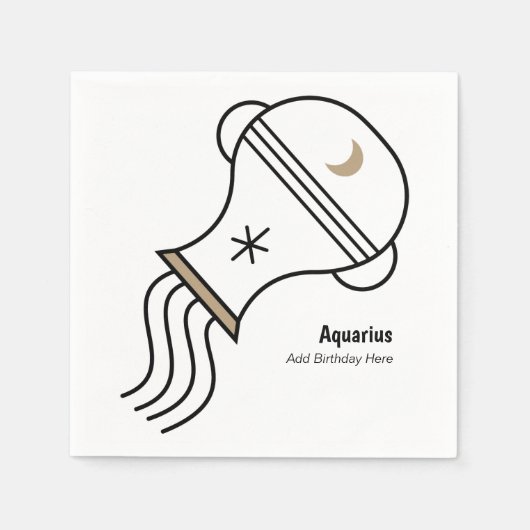 Aquarius the water bearer personalized party favor serviette (Vorderseite)