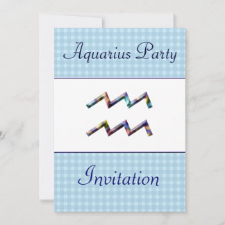 Aquarius ThemenGeburtstagsparty Einladung - Zodiac