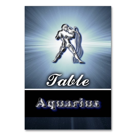 Aquarius Tischnummer (Rückseite)