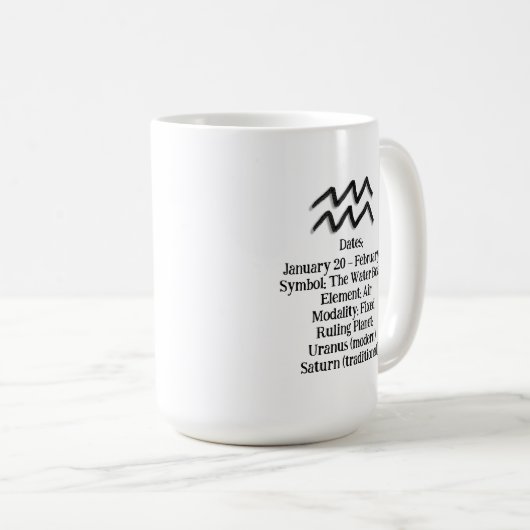 Aquarius Traits and Dates | Personalized Kaffeetasse (VorderseiteRechts)