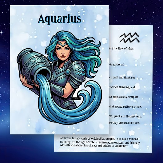 Aquarius Traits, Dates and Energy Postkarte