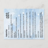 Aquarius Traits, Dates and Energy Postkarte (Rückseite)