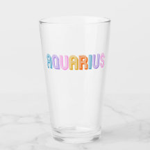 Aquarius typography trendy zodiac bunt