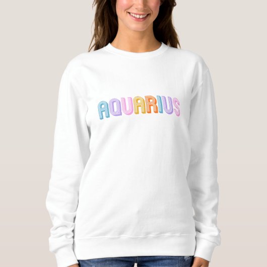 Aquarius typography trendy zodiac buntes Shirt (Vorderseite)