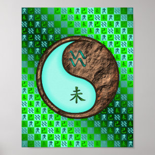 Aquarius und Erdziege Poster