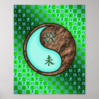 Aquarius und Erdziege Poster