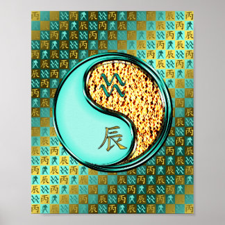 Aquarius und Feuerdrache Poster
