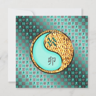 Aquarius und Feuerkaninchen Karte