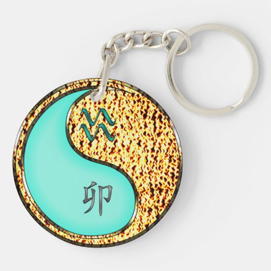 Aquarius und Feuerkaninchen Schlüsselanhänger (Rückseite)