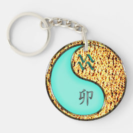 Aquarius und Feuerkaninchen Schlüsselanhänger