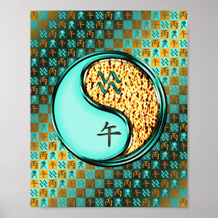Aquarius und Feuerpferd Poster