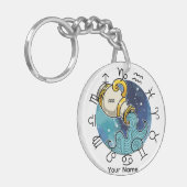 Aquarius und Gemini Acrylischer Schlüsselanhänger (Vorderseite links)