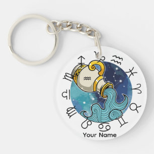 Aquarius und Gemini Acrylischer Schlüsselanhänger