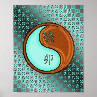 Aquarius und Holzkaninchen Poster