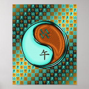 Aquarius und Holzpferd Poster