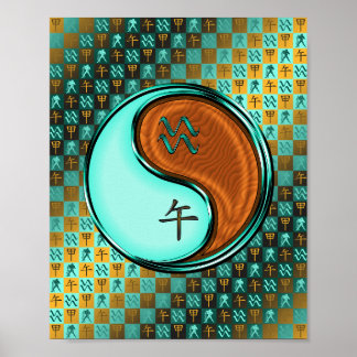 Aquarius und Holzpferd Poster