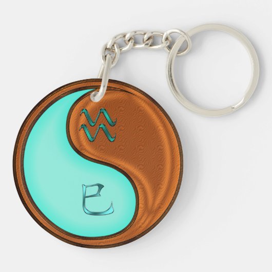 Aquarius und Holzschlange Schlüsselanhänger (Rückseite)