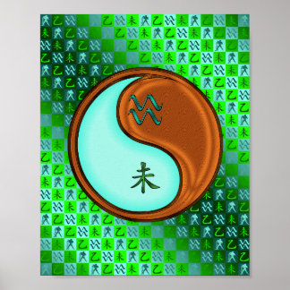 Aquarius und Holzziege Poster