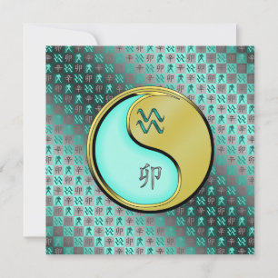 Aquarius und Metallkaninchen Karte