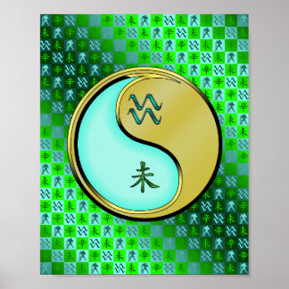 Aquarius und Metallziege Poster