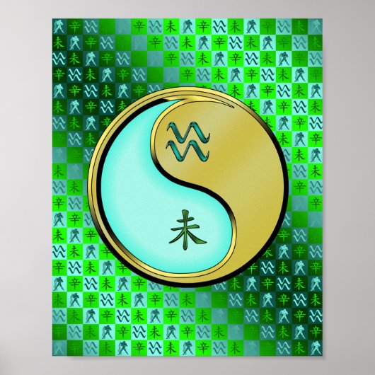Aquarius und Metallziege Poster (Vorne)